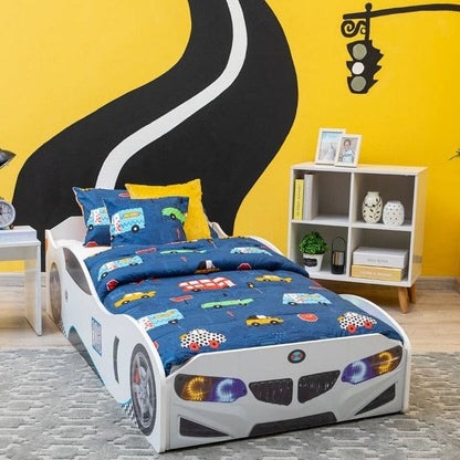 These twin car beds are the ultimate in motoring luxury and style. With a comfy platform for kids to sleep on, great storage space for all their toys, and an awesome design to make them feel like champions.
